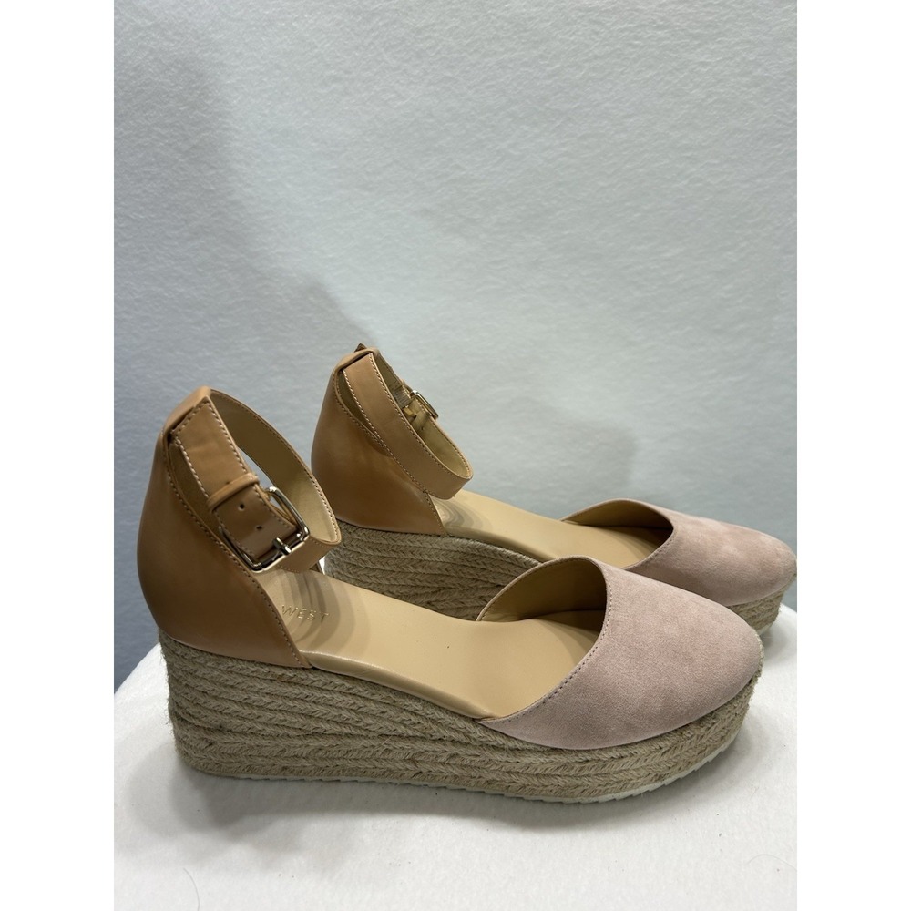 Nine West Women's Pink Espadrille Wedge Sandals Size 10M‎ Ankle Strap EUC - Picture 2 of 10